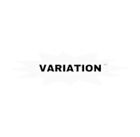 the word variation on a black background